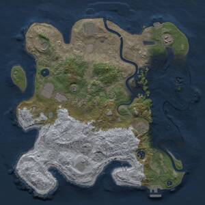 Thumbnail Rust Map: Procedural Map, Size: 3703, Seed: 2147483647, 15 Monuments