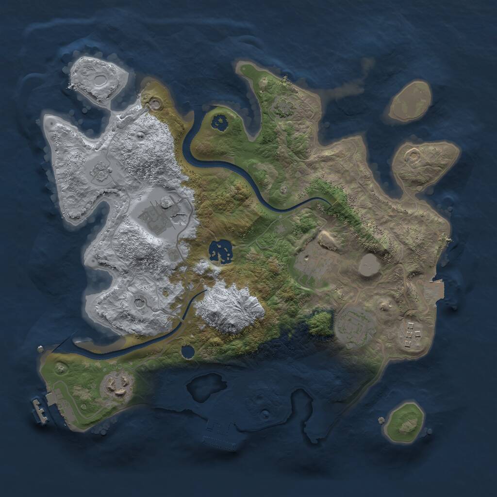 Rust Map: Procedural Map, Size: 3000, Seed: 711532697, 12 Monuments