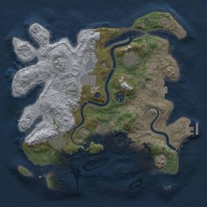 Thumbnail Rust Map: Procedural Map, Size: 3500, Seed: 843129, 13 Monuments