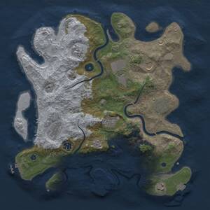 Thumbnail Rust Map: Procedural Map, Size: 3700, Seed: 1711229609, 15 Monuments
