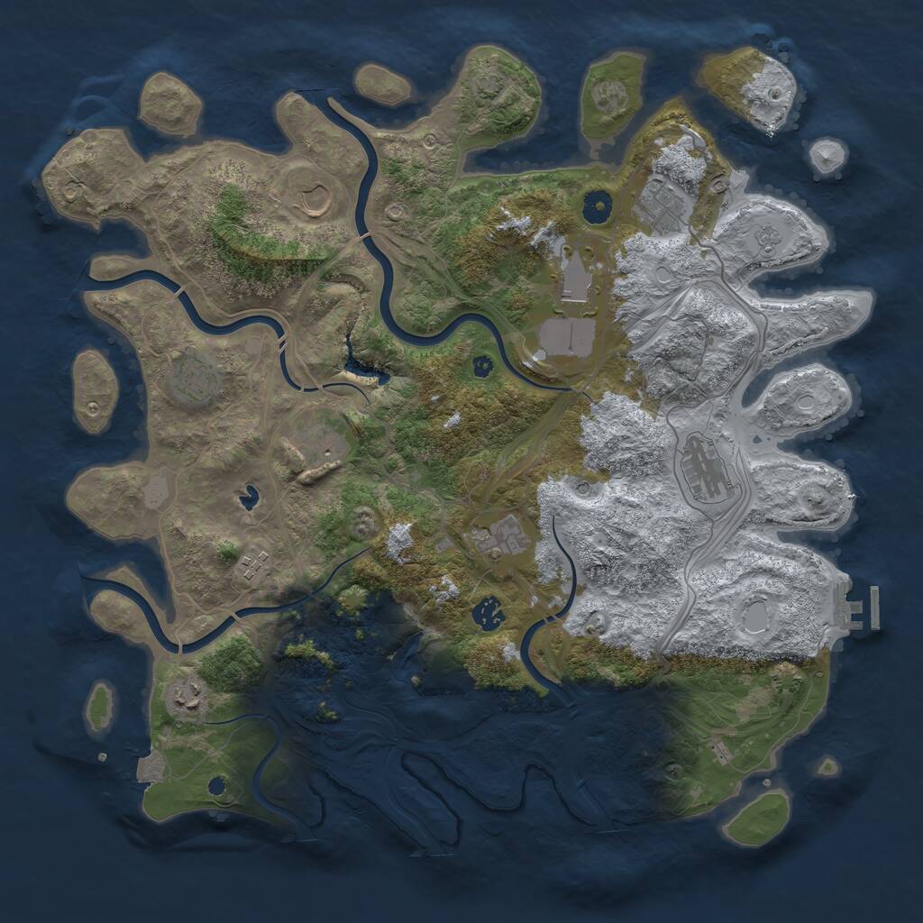 Rust Map: Procedural Map, Size: 4300, Seed: 18875, 15 Monuments
