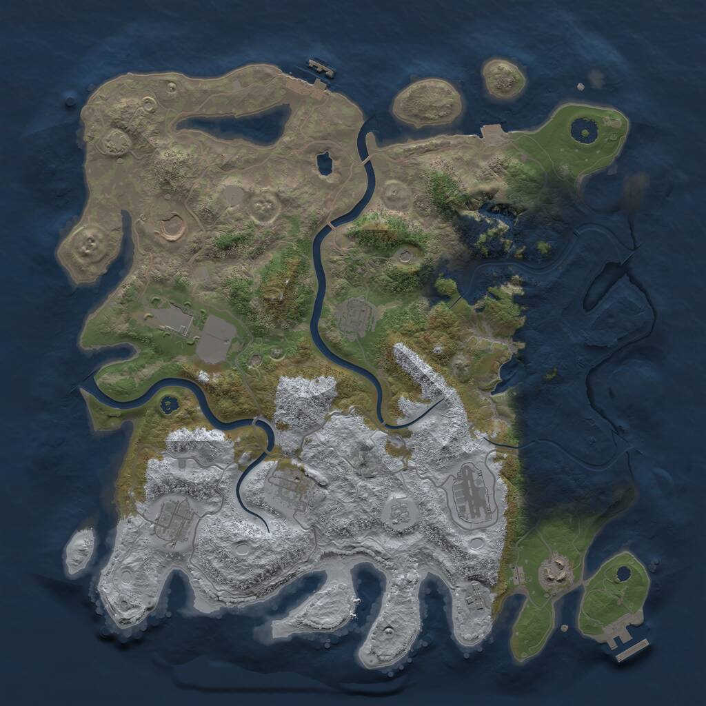 Rust Map: Procedural Map, Size: 4000, Seed: 411775118, 14 Monuments