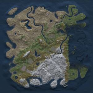 Thumbnail Rust Map: Procedural Map, Size: 4500, Seed: 923061622, 16 Monuments