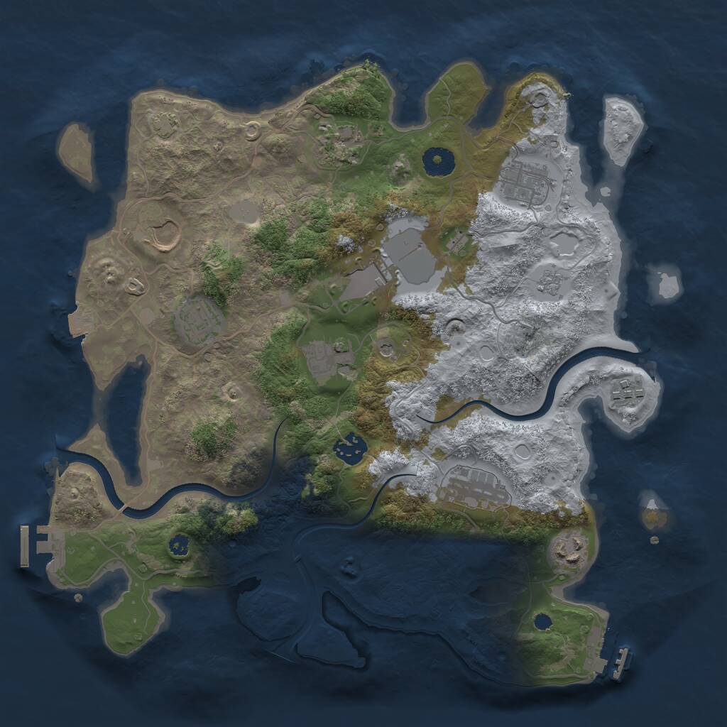 Rust Map: Procedural Map, Size: 3500, Seed: 611828592, 16 Monuments