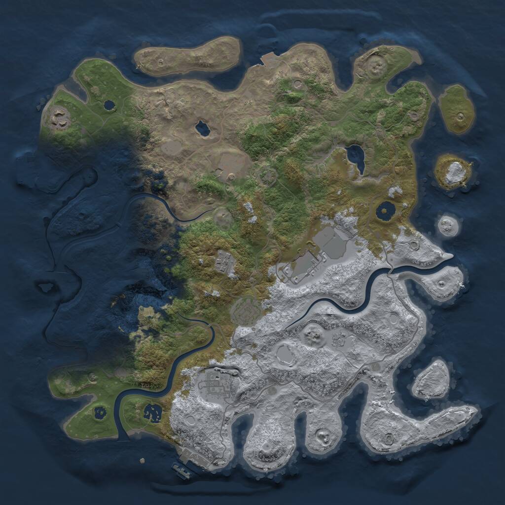 Rust Map: Procedural Map, Size: 4000, Seed: 1782649534, 13 Monuments