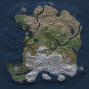 Thumbnail Rust Map: Procedural Map, Size: 3500, Seed: 17104199, 14 Monuments