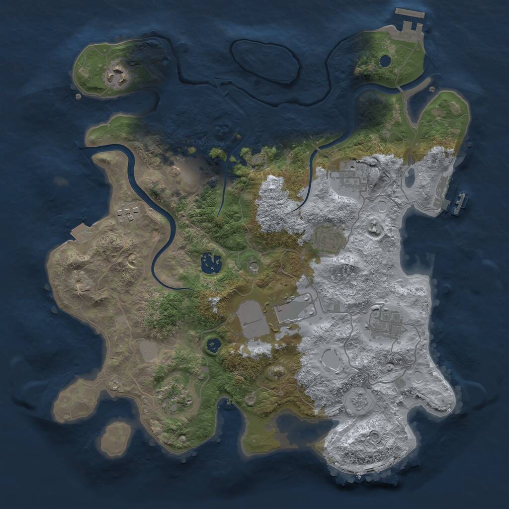 Rust Map: Procedural Map, Size: 3500, Seed: 362254401, 15 Monuments