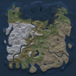 Thumbnail Rust Map: Procedural Map, Size: 4500, Seed: 449725050, 16 Monuments