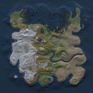 Thumbnail Rust Map: Procedural Map, Size: 3500, Seed: 1468120040, 14 Monuments
