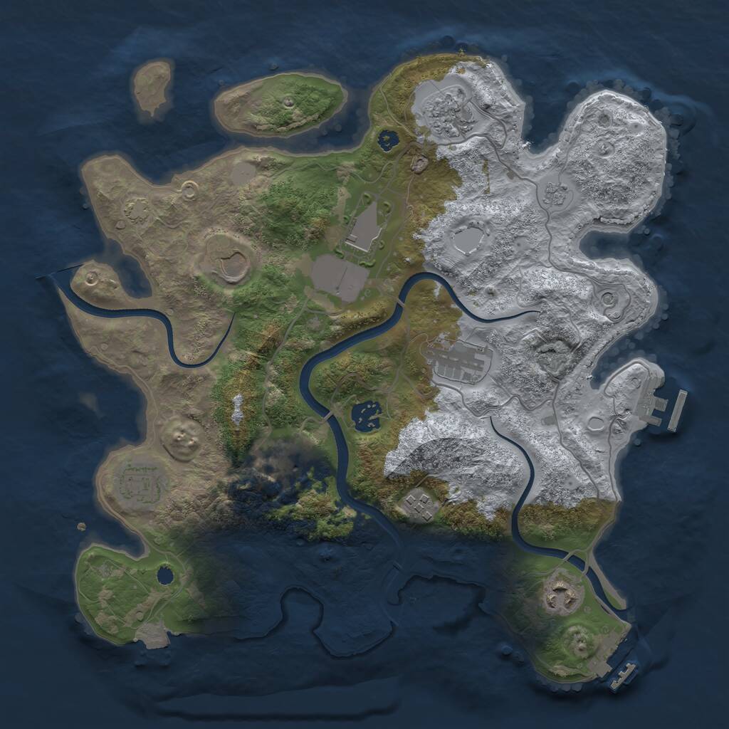Rust Map: Procedural Map, Size: 3500, Seed: 589580290, 15 Monuments