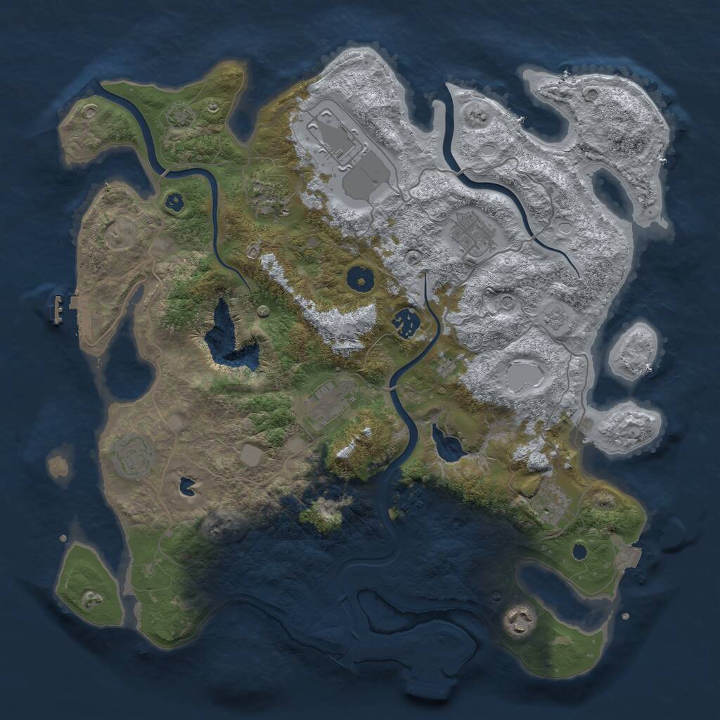 Rust Map: Procedural Map, Size: 4000, Seed: 1761350525, 15 Monuments