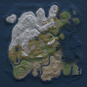 Thumbnail Rust Map: Procedural Map, Size: 3500, Seed: 714868033, 15 Monuments