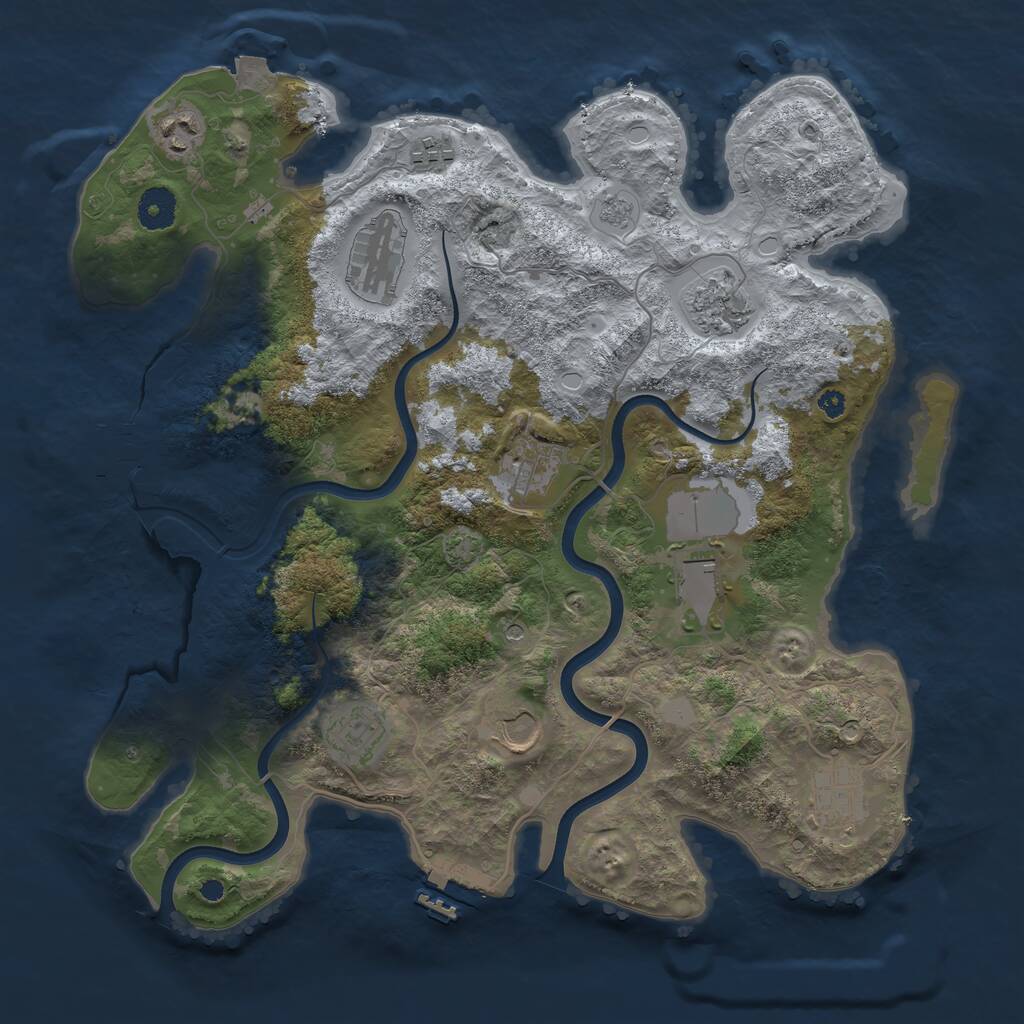 Rust Map: Procedural Map, Size: 3750, Seed: 1767808288, 15 Monuments