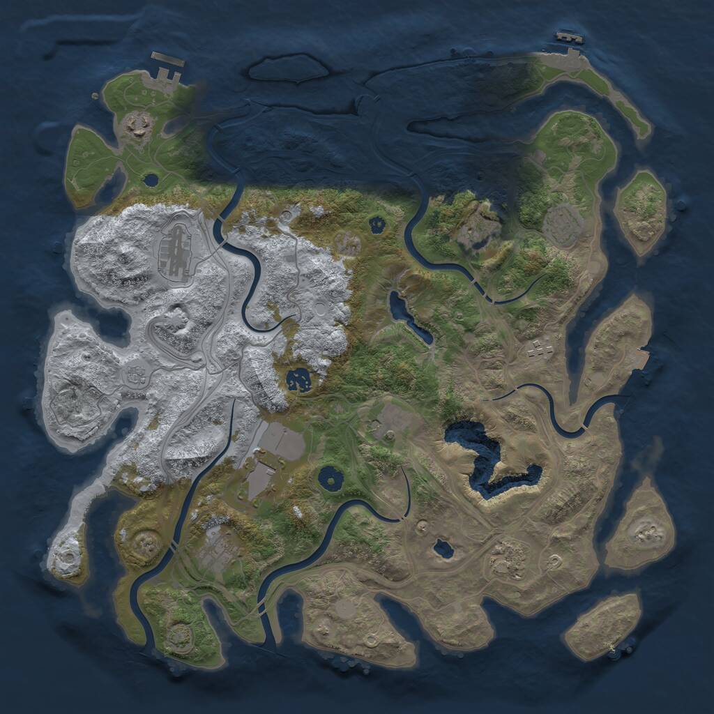 Rust Map: Procedural Map, Size: 4250, Seed: 34705226, 16 Monuments
