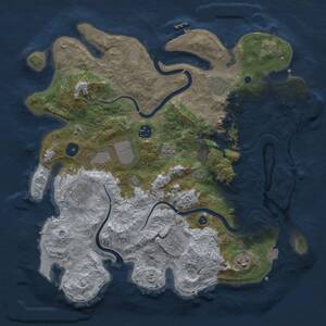 Thumbnail Rust Map: Procedural Map, Size: 3700, Seed: 822846, 13 Monuments