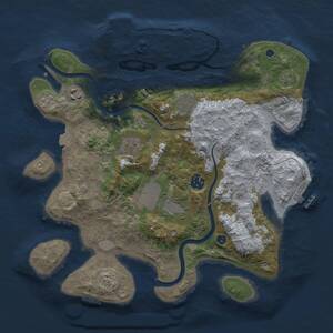 Thumbnail Rust Map: Procedural Map, Size: 3500, Seed: 1502119259, 12 Monuments