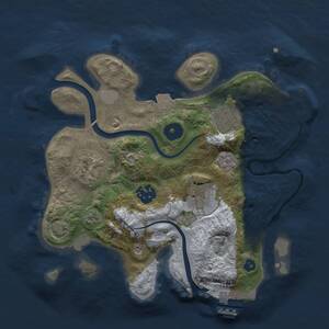 Thumbnail Rust Map: Procedural Map, Size: 2700, Seed: 1761393711, 10 Monuments
