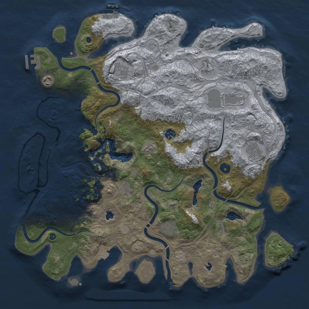Rust Map: Procedural Map, Size: 4500, Seed: 7479743, 15 Monuments