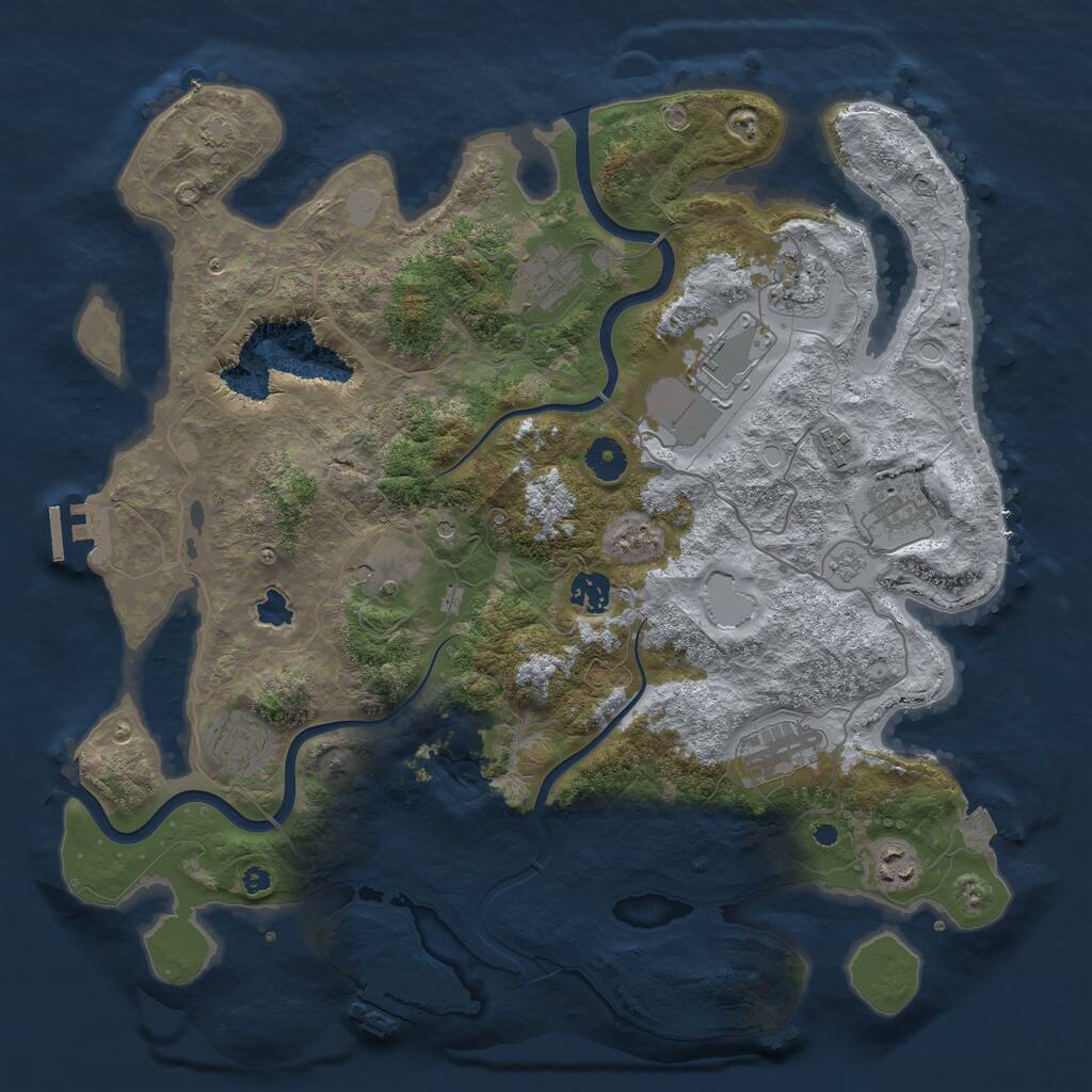 Rust Map: Procedural Map, Size: 4000, Seed: 611828592, 16 Monuments