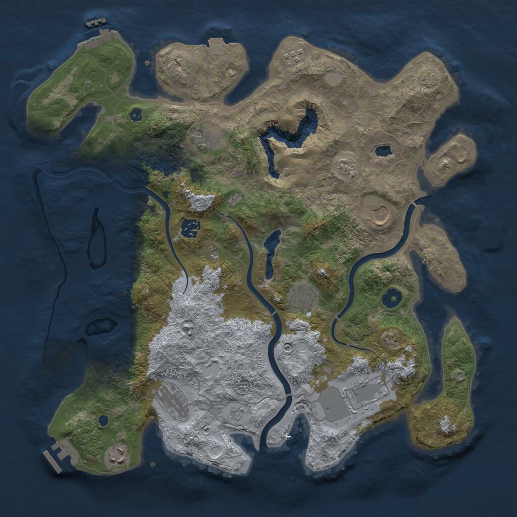 Rust Map: Procedural Map, Size: 4000, Seed: 15324523, 14 Monuments