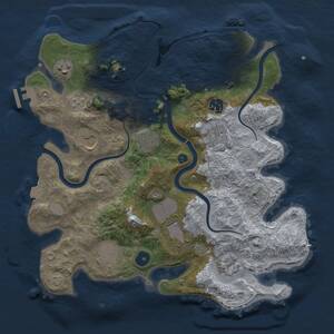 Thumbnail Rust Map: Procedural Map, Size: 3500, Seed: 629057575, 15 Monuments