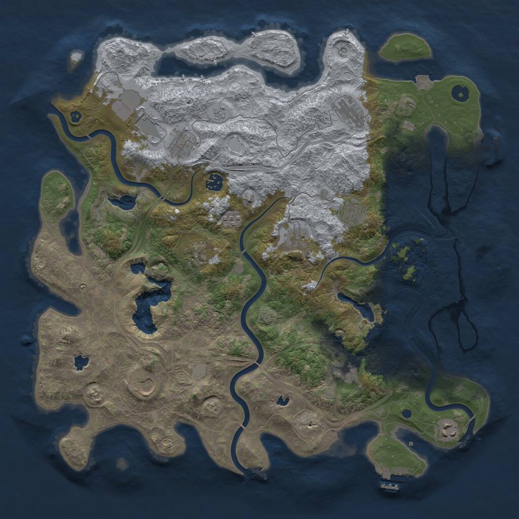 Rust Map: Procedural Map, Size: 4500, Seed: 473962782, 17 Monuments