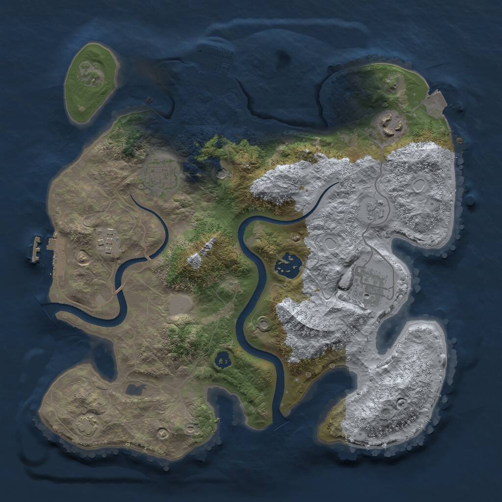 Rust Map: Procedural Map, Size: 3000, Seed: 2025102515, 11 Monuments