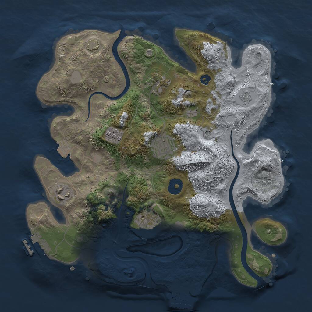 Rust Map: Procedural Map, Size: 3000, Seed: 1911, 11 Monuments