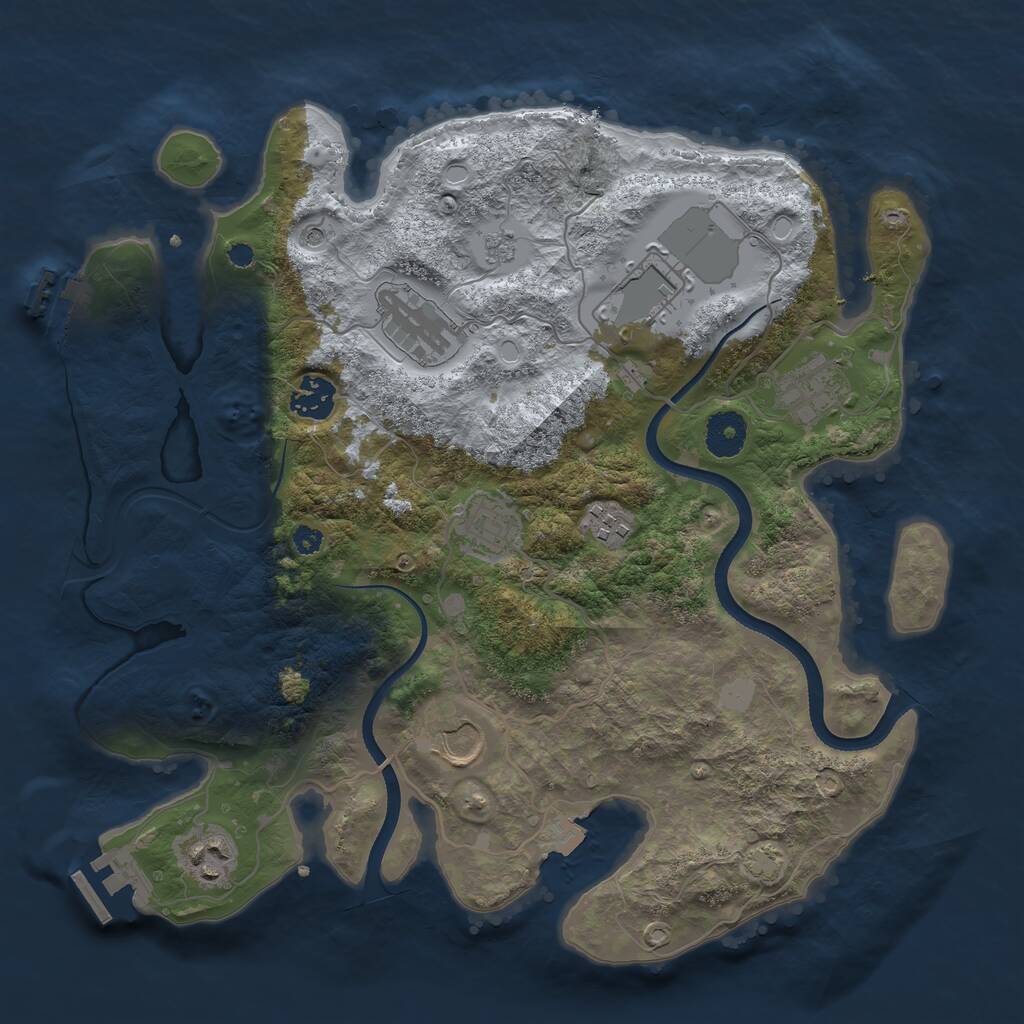 Rust Map: Procedural Map, Size: 3500, Seed: 976868297, 14 Monuments