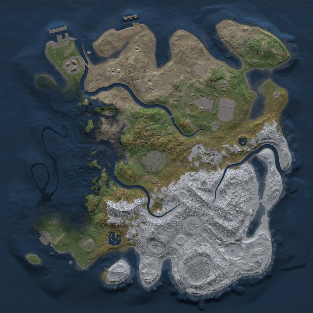 Rust Map: Procedural Map, Size: 3500, Seed: 655169, 14 Monuments