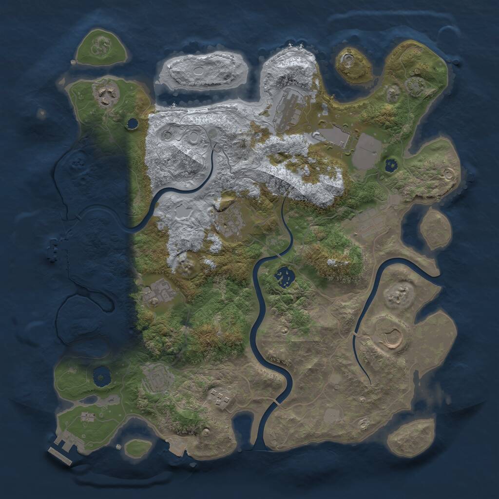 Rust Map: Procedural Map, Size: 3800, Seed: 962382, 15 Monuments