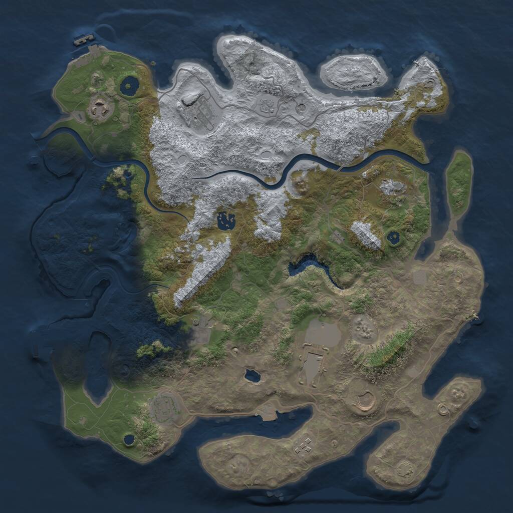 Rust Map: Procedural Map, Size: 4000, Seed: 651913, 15 Monuments