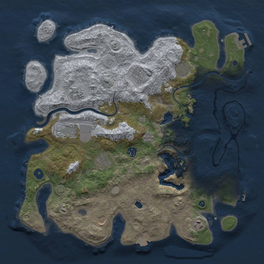 Rust Map: Procedural Map, Size: 4000, Seed: 62565, 15 Monuments