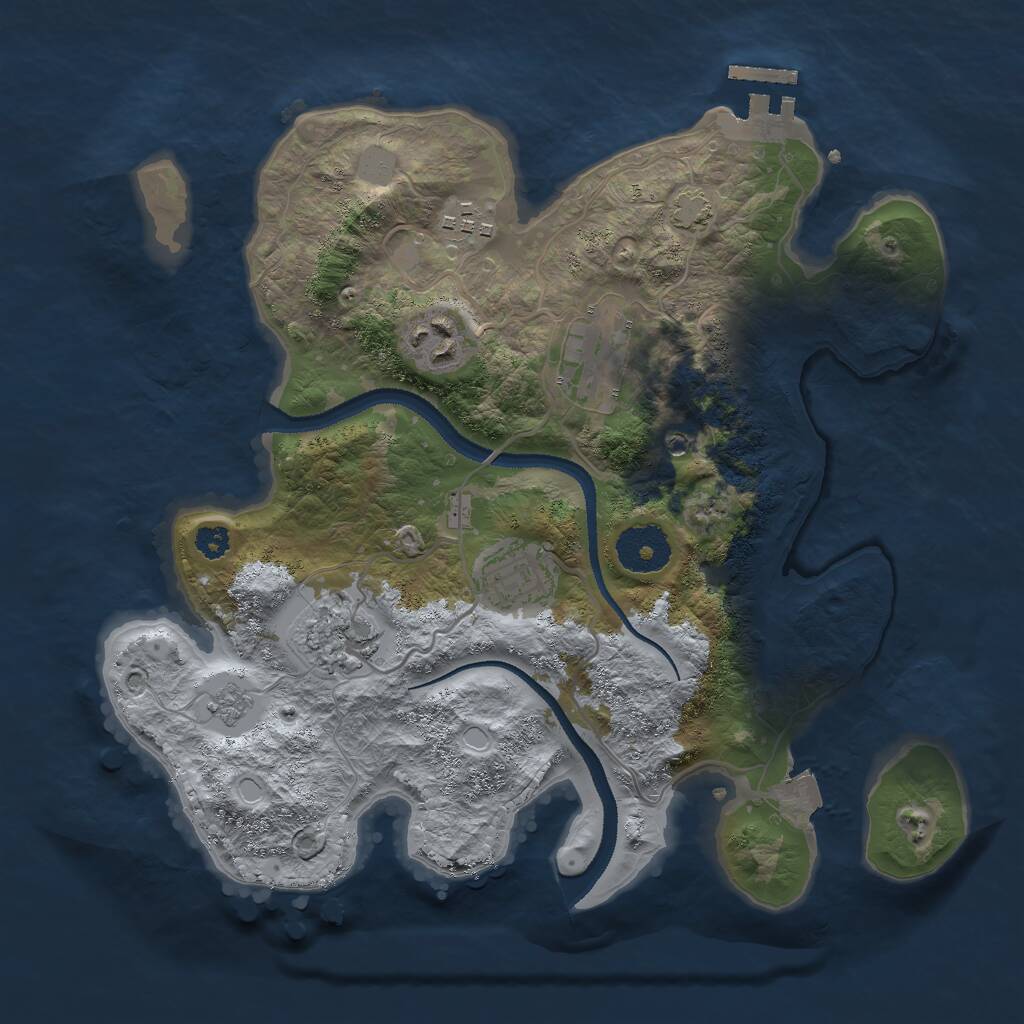 Rust Map: Procedural Map, Size: 3000, Seed: 1244714157, 10 Monuments