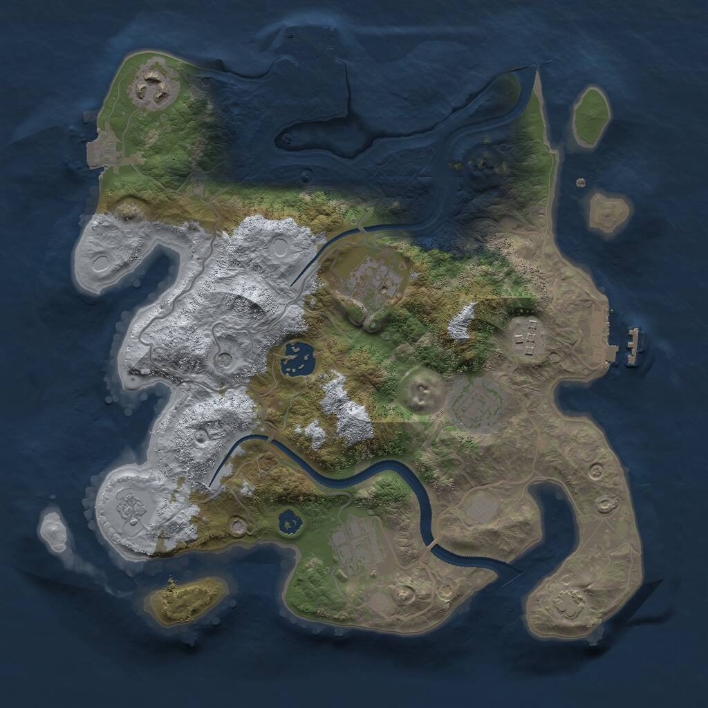Rust Map: Procedural Map, Size: 3000, Seed: 147636296, 12 Monuments
