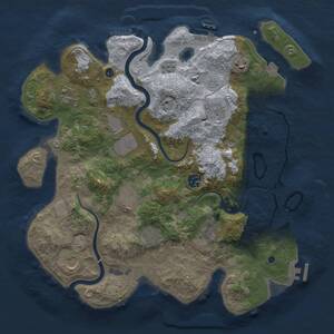 Thumbnail Rust Map: Procedural Map, Size: 3750, Seed: 632966402, 16 Monuments