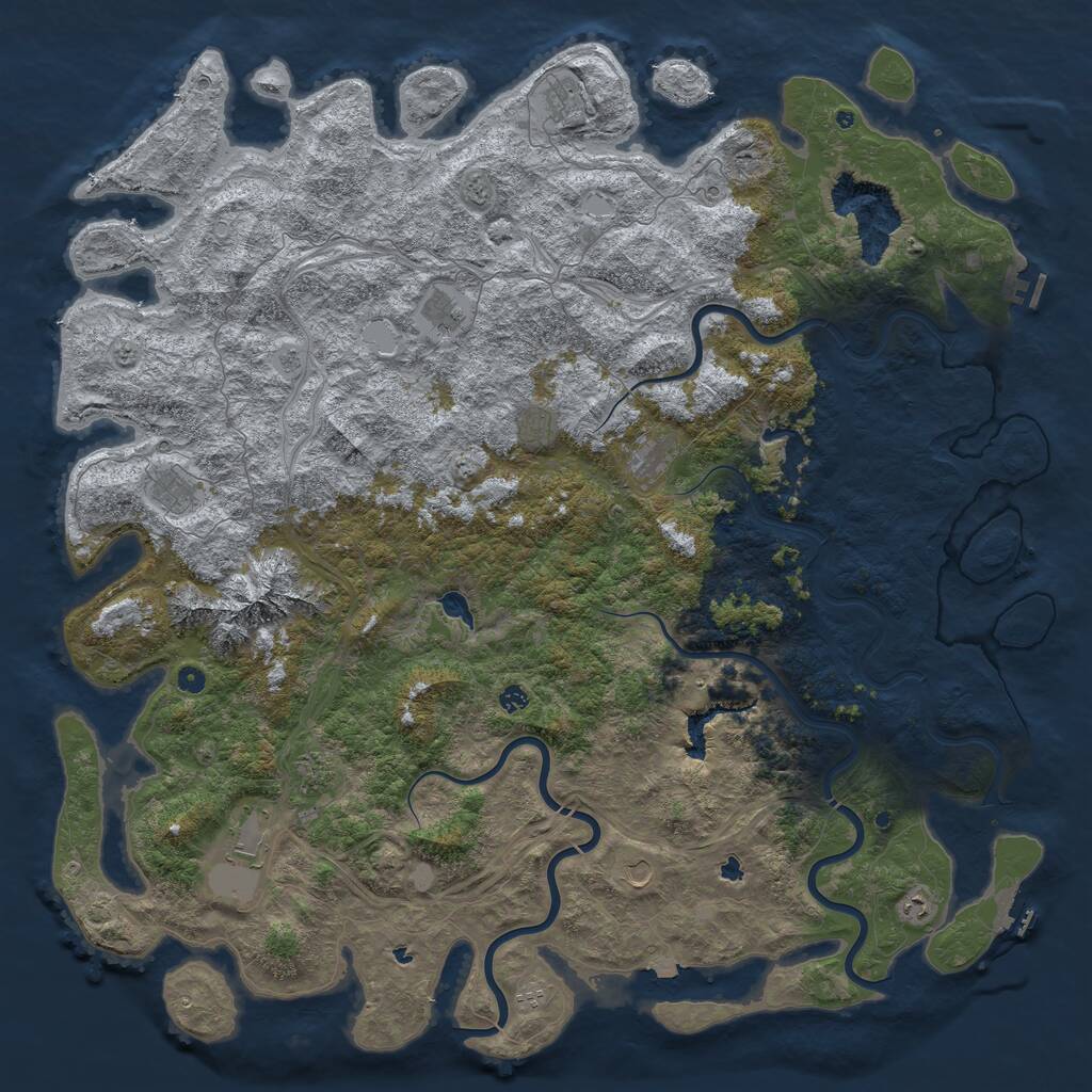 Rust Map: Procedural Map, Size: 6000, Seed: 811061017, 17 Monuments