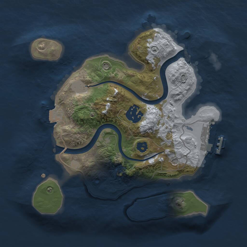 Rust Map: Procedural Map, Size: 2250, Seed: 6942067, 4 Monuments