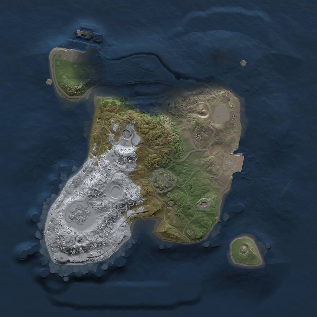 Rust Map: Procedural Map, Size: 2000, Seed: 444326622, 5 Monuments