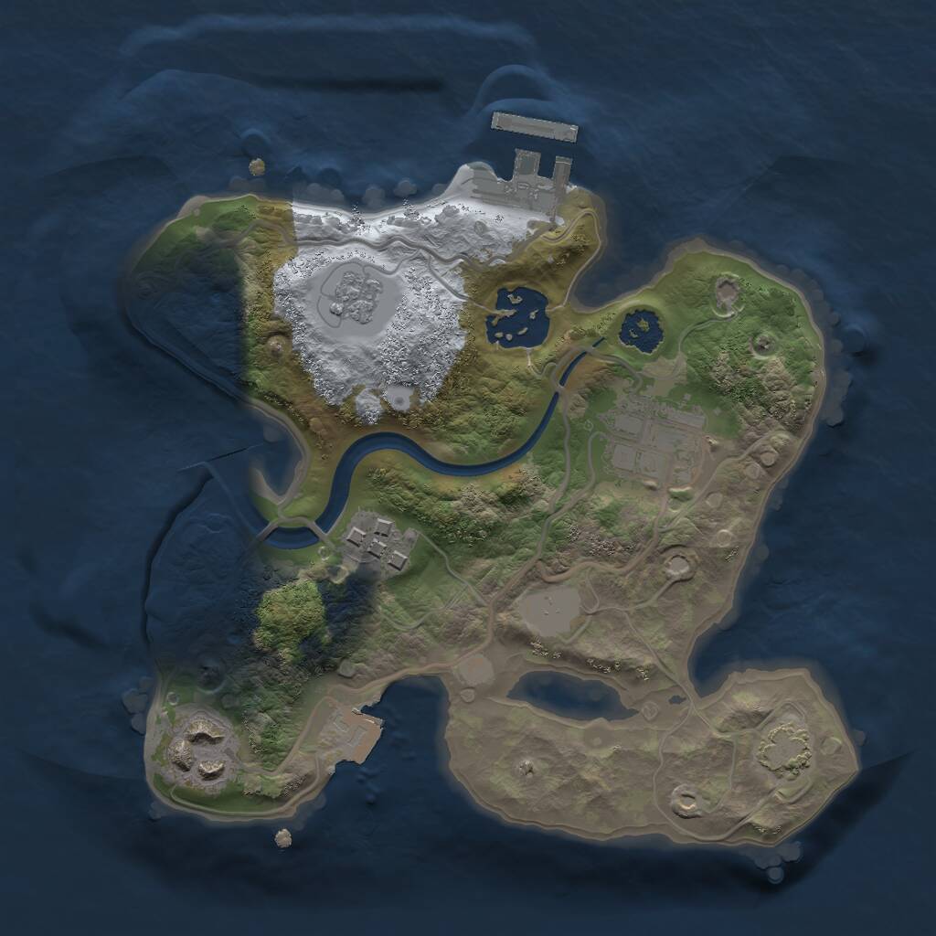 Rust Map: Procedural Map, Size: 2200, Seed: 1489493745, 8 Monuments