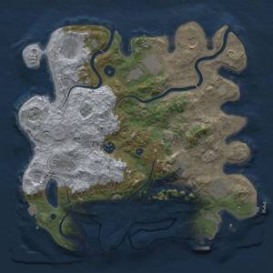 Thumbnail Rust Map: Procedural Map, Size: 3650, Seed: 15244, 14 Monuments