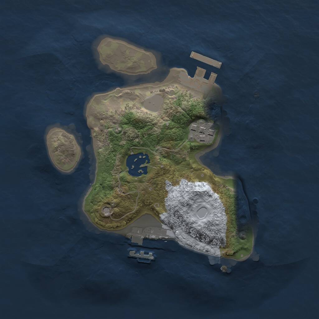 Rust Map: Procedural Map, Size: 2000, Seed: 958442, 5 Monuments