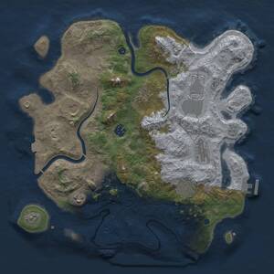 Thumbnail Rust Map: Procedural Map, Size: 3600, Seed: 176653, 15 Monuments