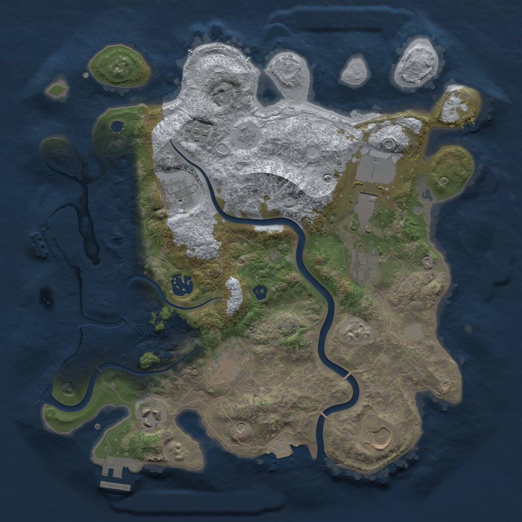 Rust Map: Procedural Map, Size: 3500, Seed: 2543135, 14 Monuments