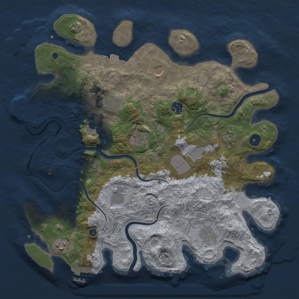Rust Map: Procedural Map, Size: 3900, Seed: 1577121500, 16 Monuments