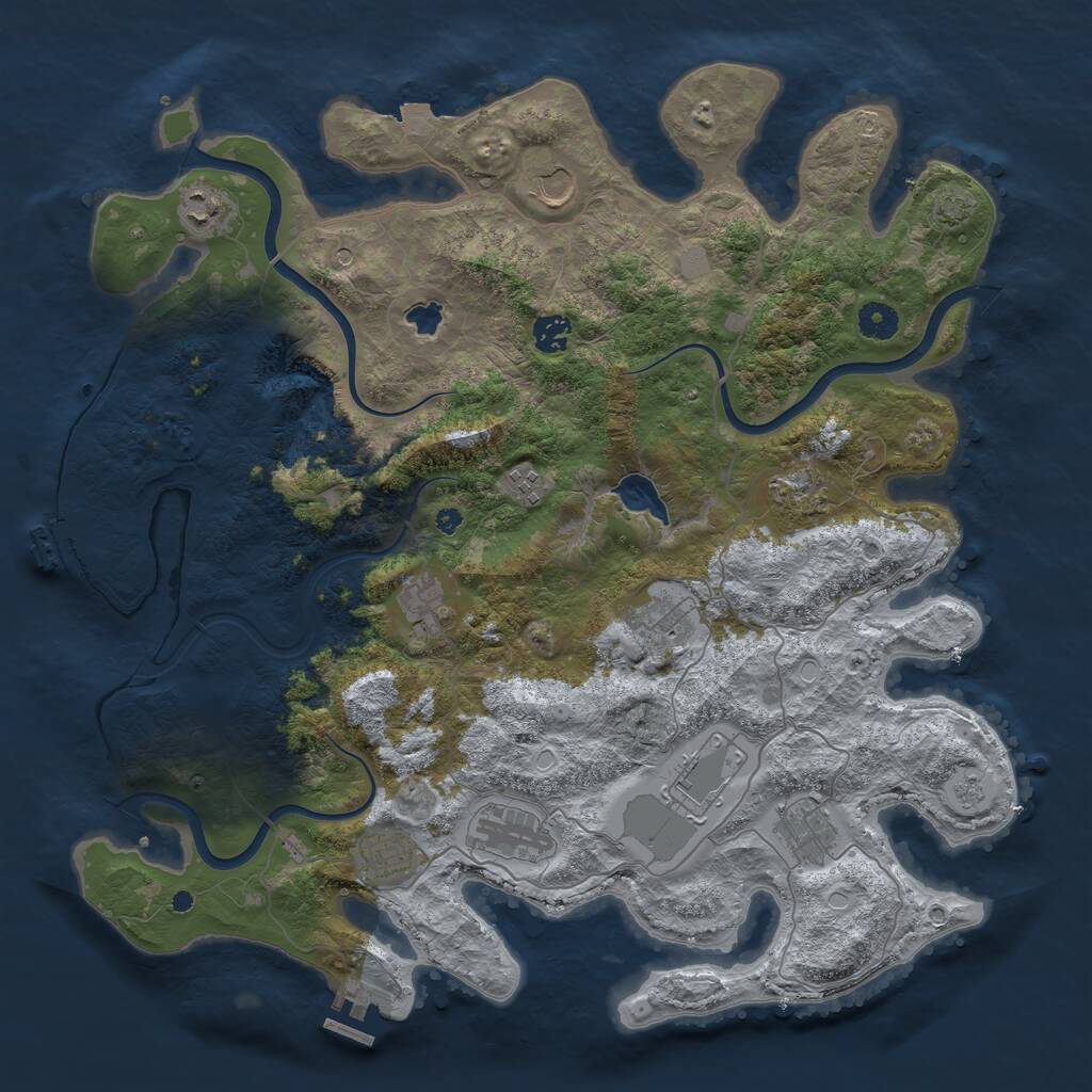 Rust Map: Procedural Map, Size: 4200, Seed: 2047020, 17 Monuments
