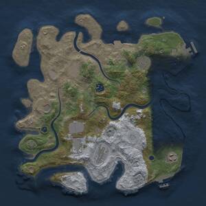 Thumbnail Rust Map: Procedural Map, Size: 3500, Seed: 1992127779, 14 Monuments
