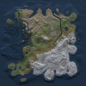 Thumbnail Rust Map: Procedural Map, Size: 3500, Seed: 866816640, 14 Monuments