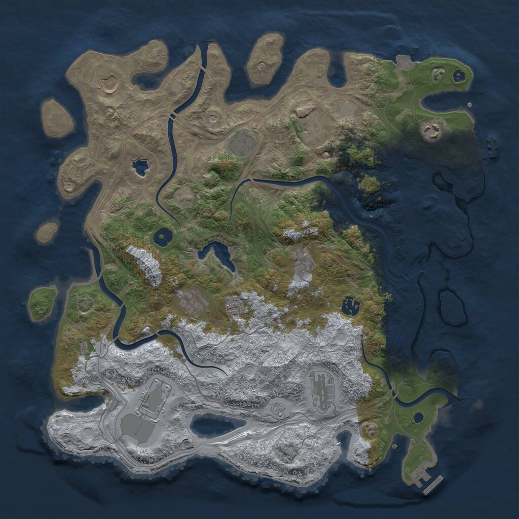 Rust Map: Procedural Map, Size: 4250, Seed: 1613972145, 16 Monuments