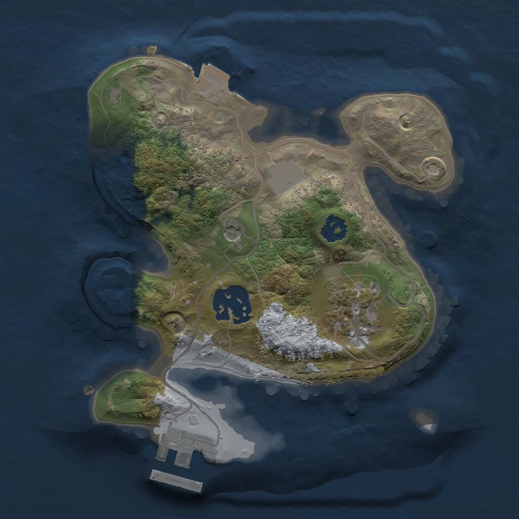 Rust Map: Procedural Map, Size: 2000, Seed: 1765271353, 5 Monuments